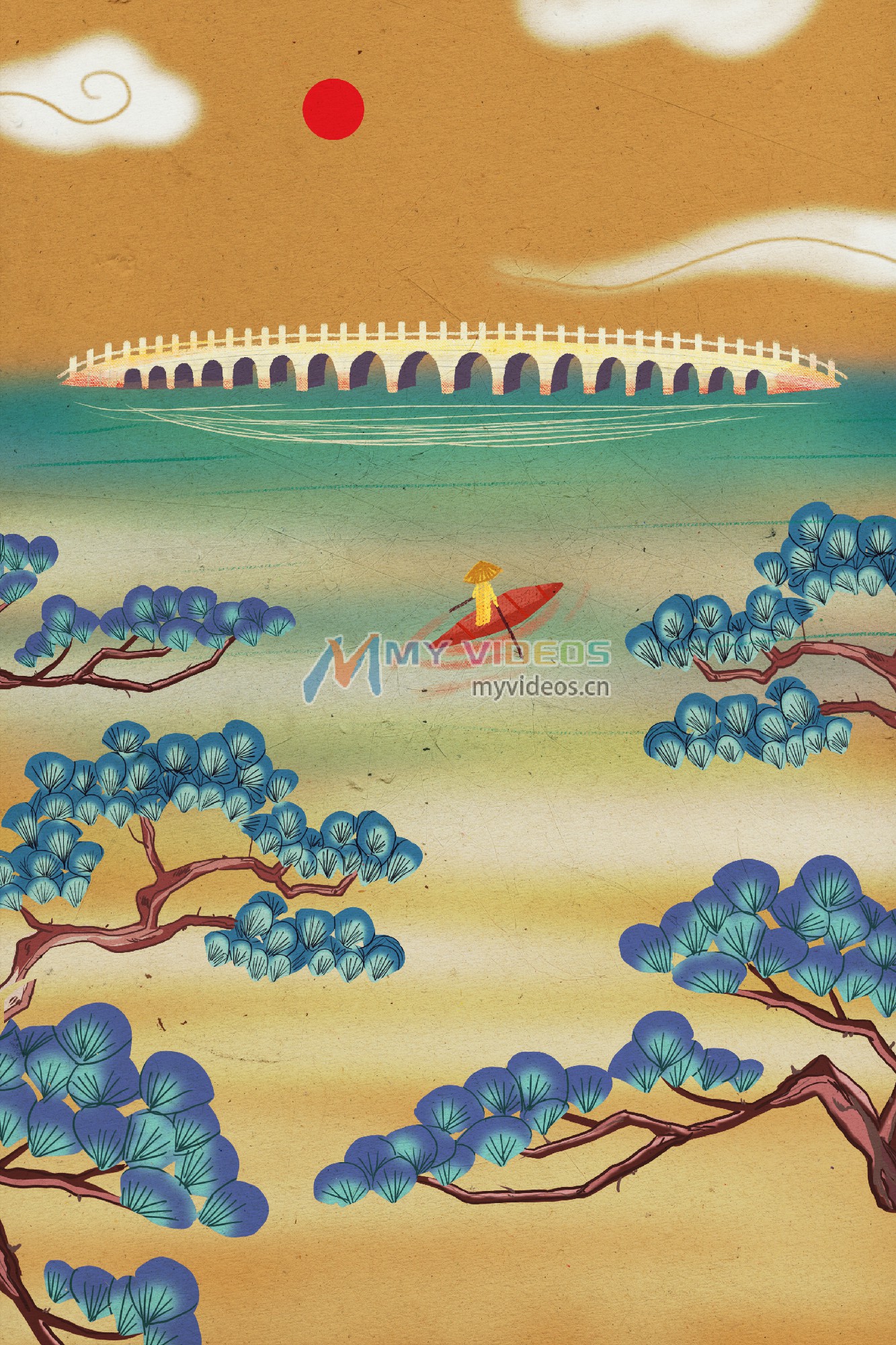 创意新中国风中式古典国潮插画仙鹤祥纹购物促销海报PSD设计素材 PS模板-第4张