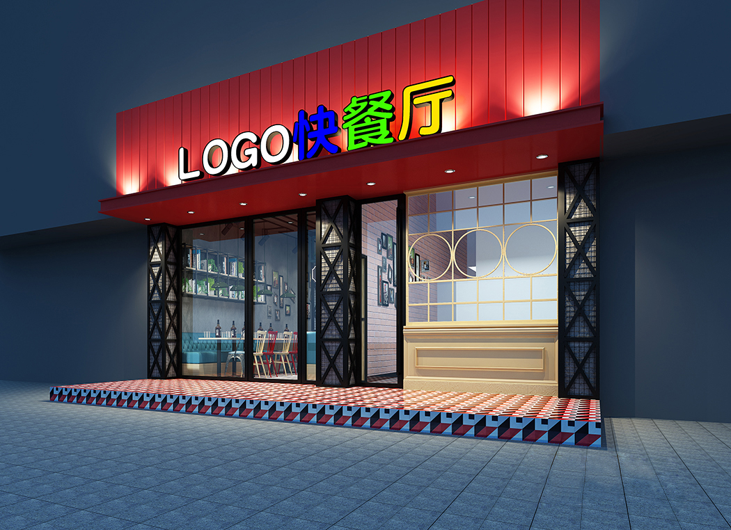 3dmax模型 中西餐厅咖啡厅茶楼店面loft工业风格3d室内模型素材 3D模型-第1张