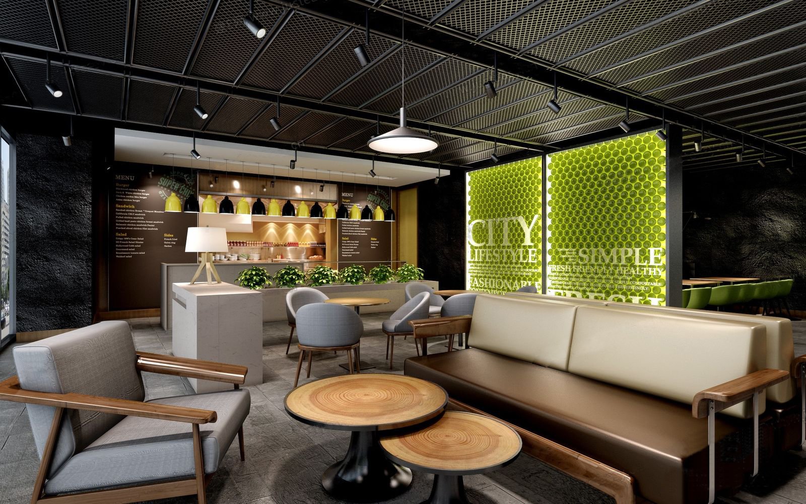 3dmax模型 中西餐厅咖啡厅茶楼店面loft工业风格3d室内模型素材 3D模型-第8张